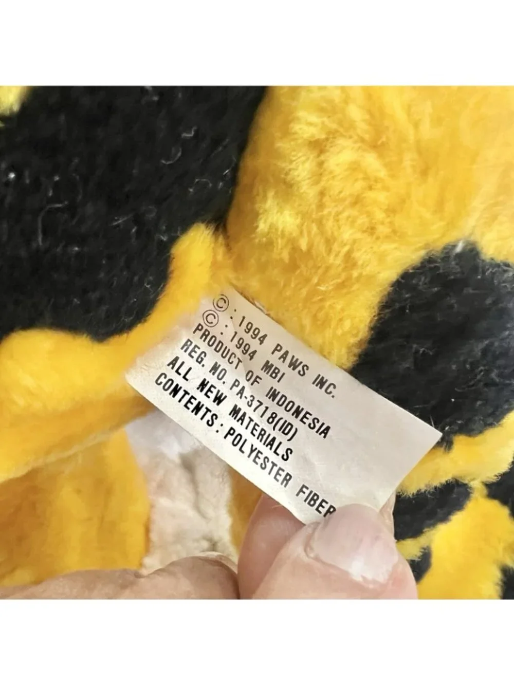 Vintage Garfield Plush Pajamas Bunny Slippers 1994 PAWS Bedtime Stuffed 18 Inch